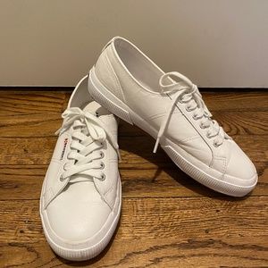 SUPERGA Women's White Leather Sneaker